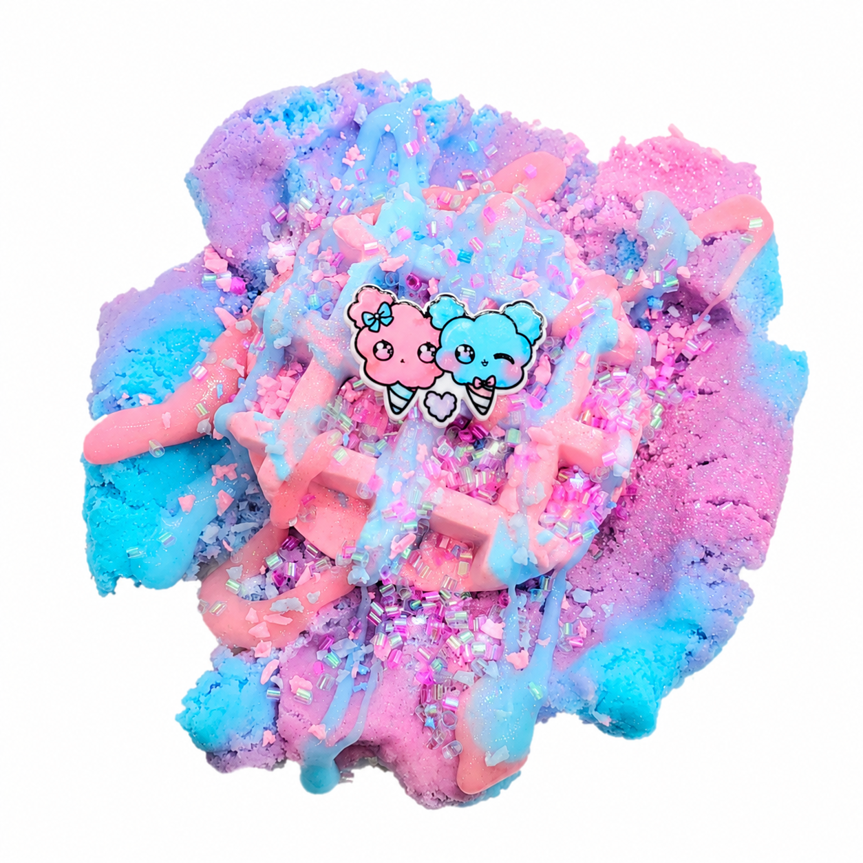 Cotton Candy Waffle Slime Kit – DIY Cloud Slime with Clay & Toppings
