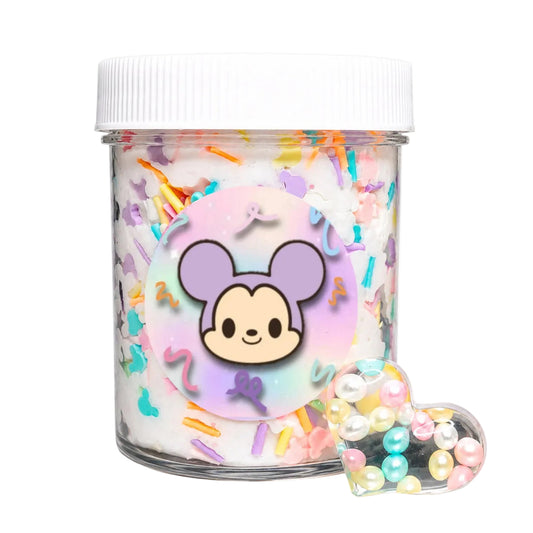 Cute Mouse Birthday Cake Slime – Butter Slime with Charm