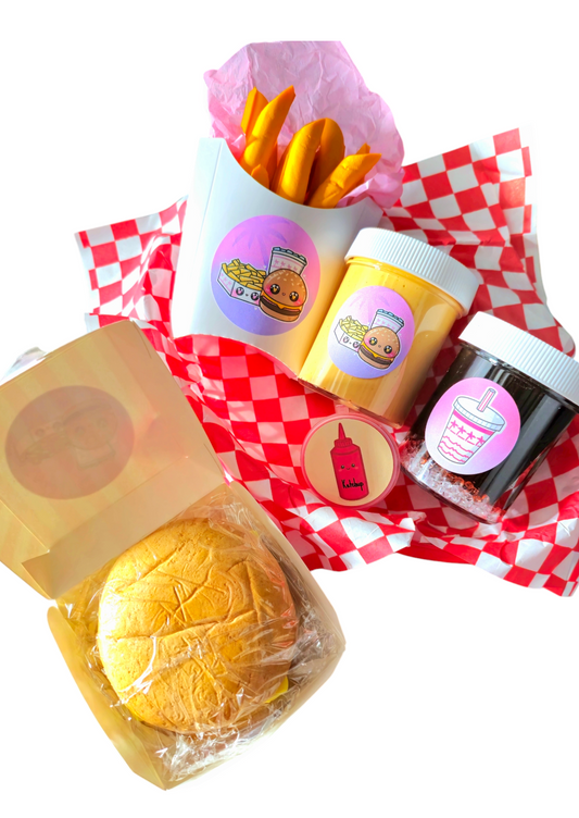Fast Food Takeout DIY Burger Slime Kit – Handmade Scented Slime with Soft, Stretchy Texture for Ages 8+ – Hoshimi Slimes