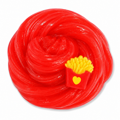 Fries & Ketchup Slime – Clear Slime with Charms & Add-Ins
