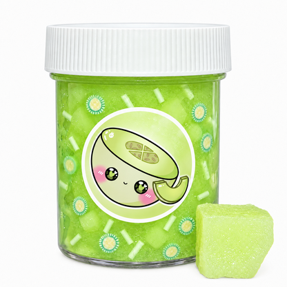 Honeydew Jelly Pop jelly cube slime jar with honeydew charm