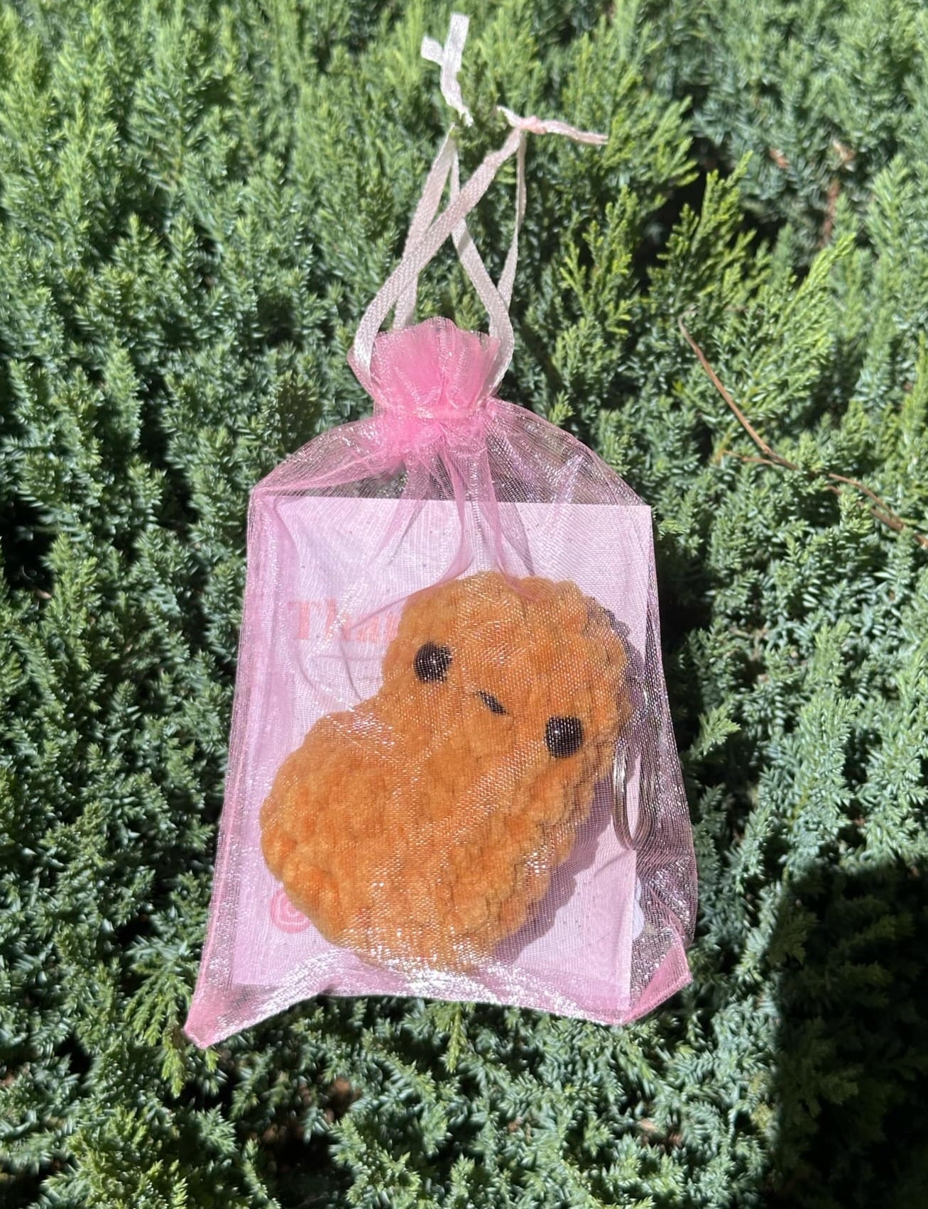 Kawaii Crocheted Chicken Nugget Keychain Crochet toy by Hoshimi Slimes LLC | Hoshimi Slimes LLC