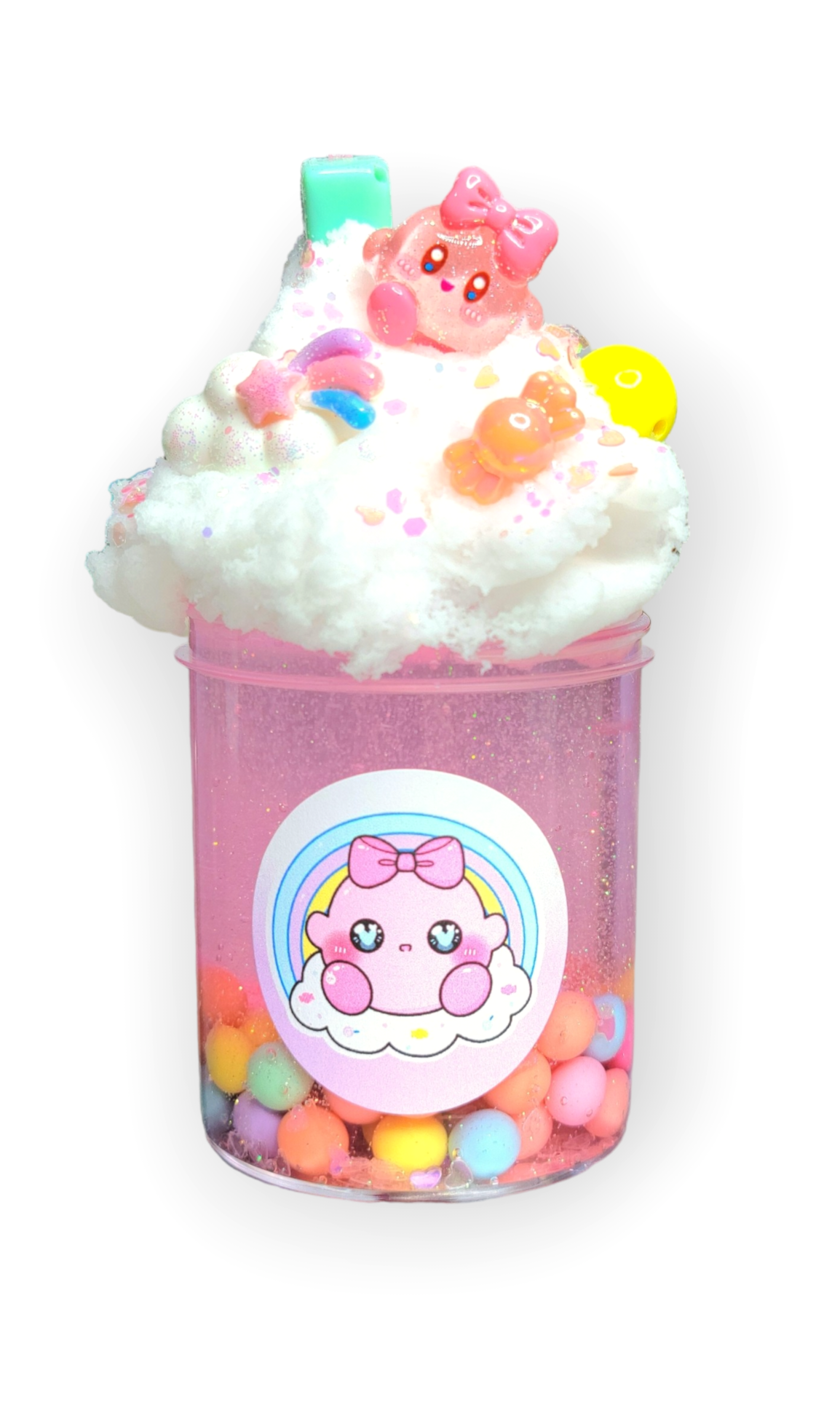Kirbys Candyland Handmade Clear Slime 6oz Slime by Hoshimi Slimes LLC | Hoshimi Slimes LLC