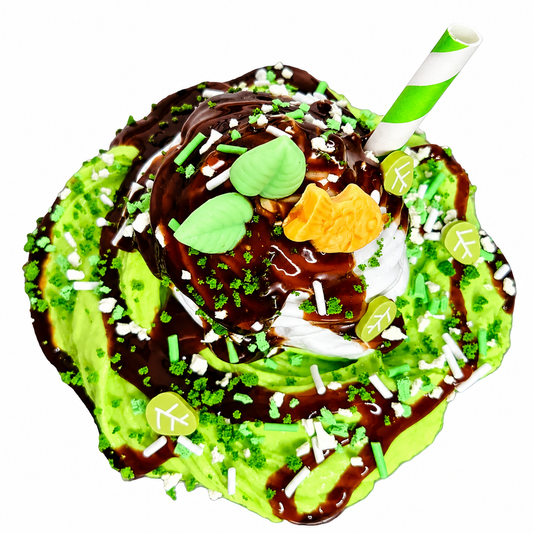 Matcha Sundae Slime – Butter Slime with Clay, Drizzle & Charms