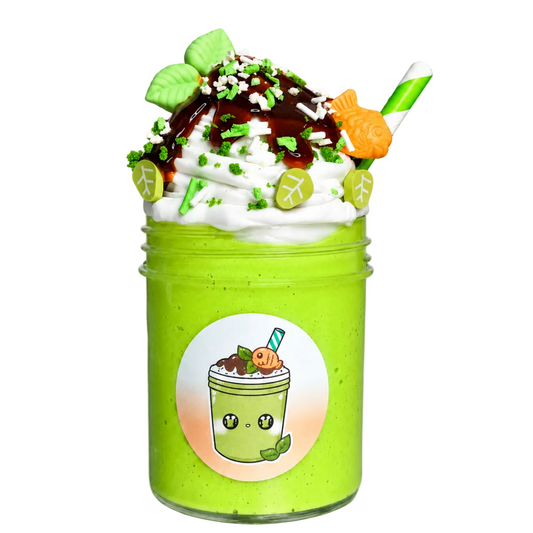 Matcha Sundae Slime – Butter Slime with Clay, Drizzle & Charms