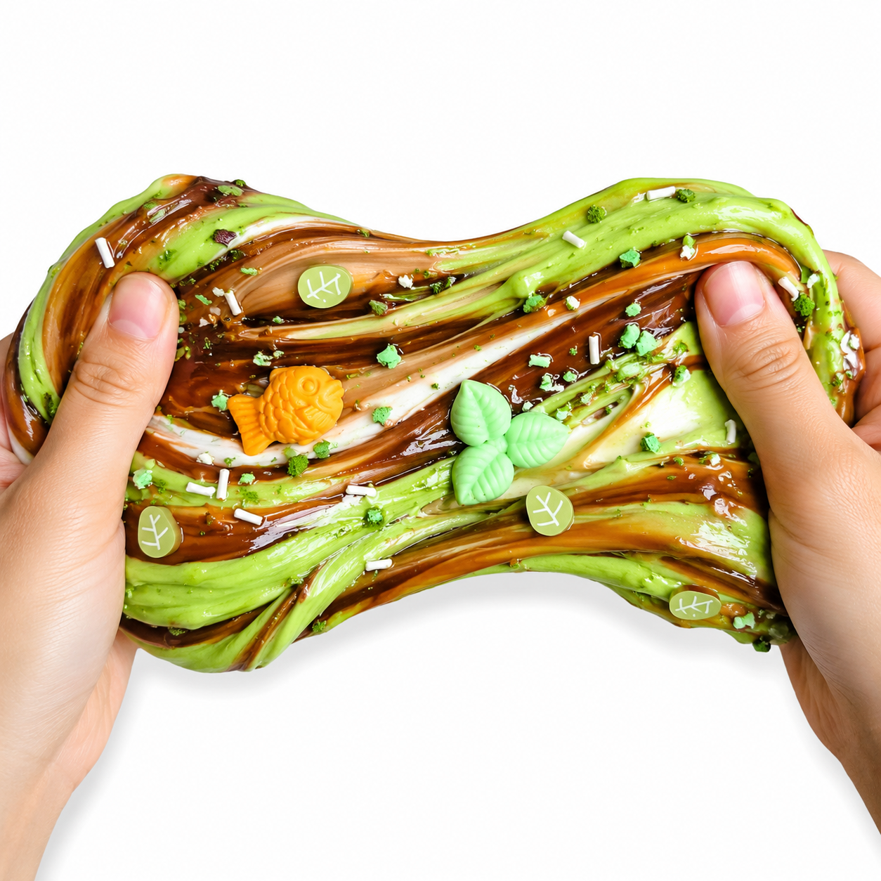 Matcha Sundae Slime – Butter Slime with Clay, Drizzle & Charms