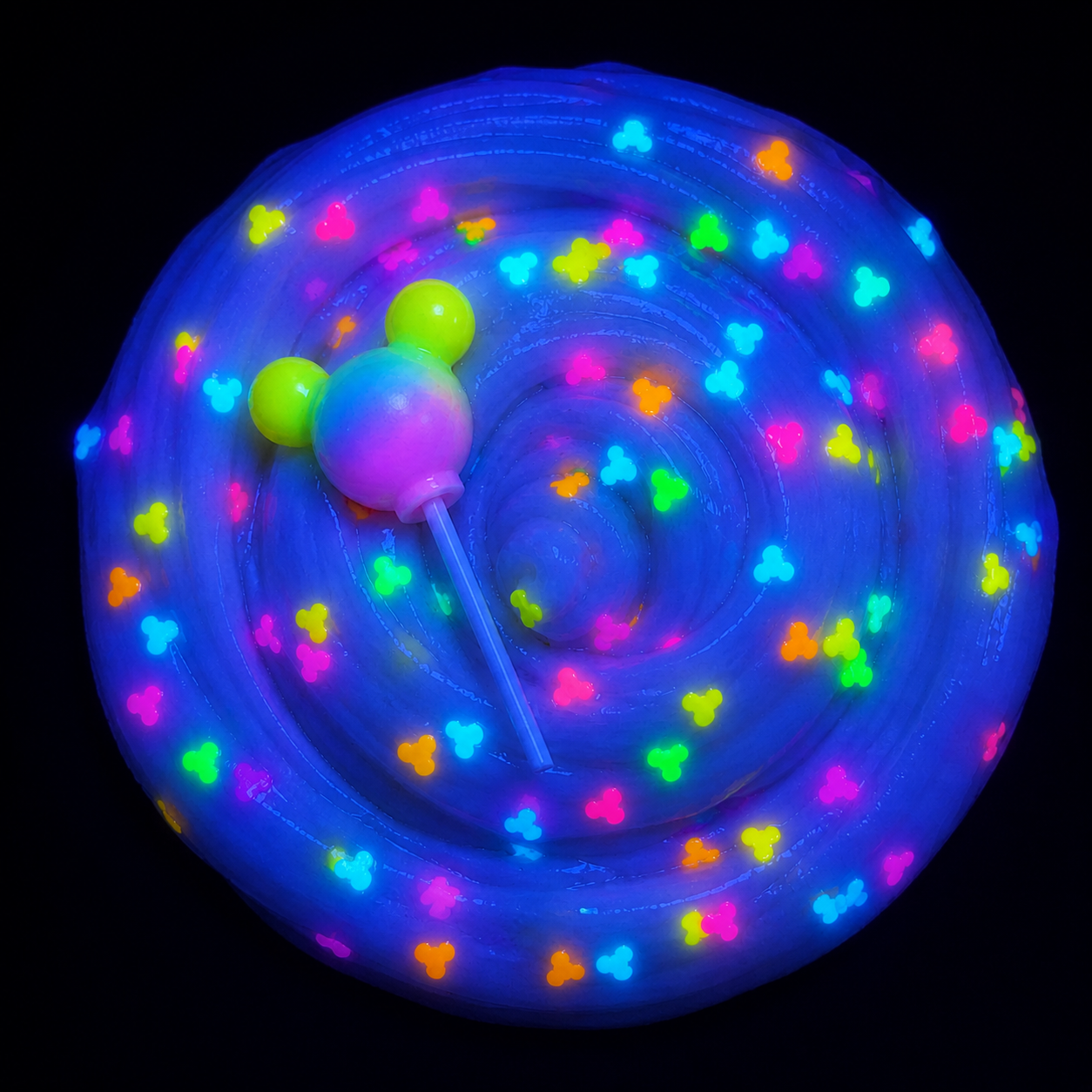 Micky Glow Pop Slime – Thick Glossy Slime with UV Light & Charm