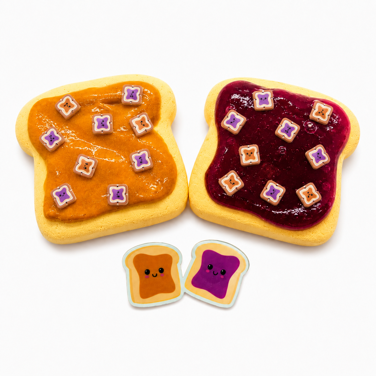 Mini PB&J Slime Kit – DIY Jelly Slime with Clay Toast & Charm