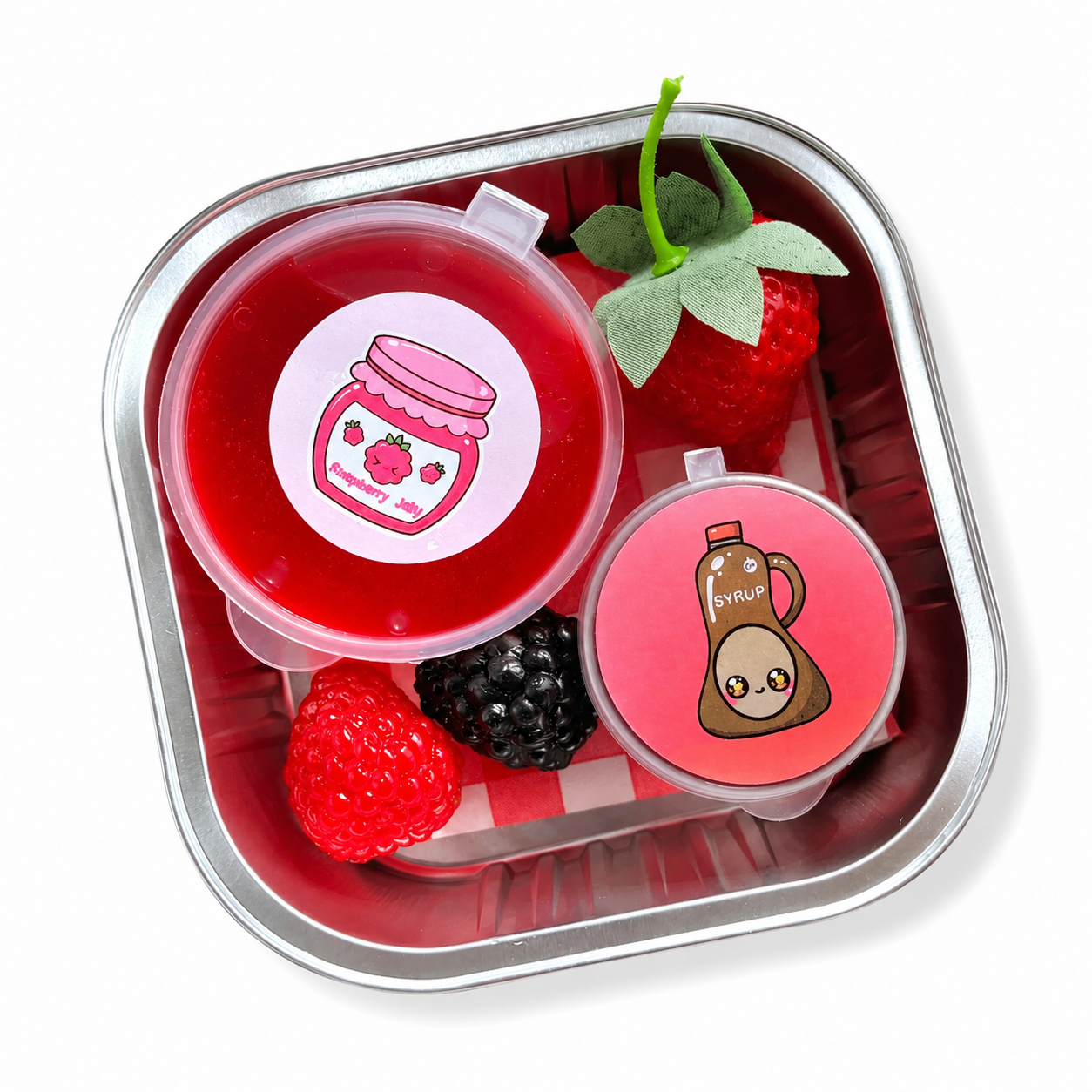 Mini Waffles & Berries Slime Kit – DIY Butter Slime with Clay & Toppings