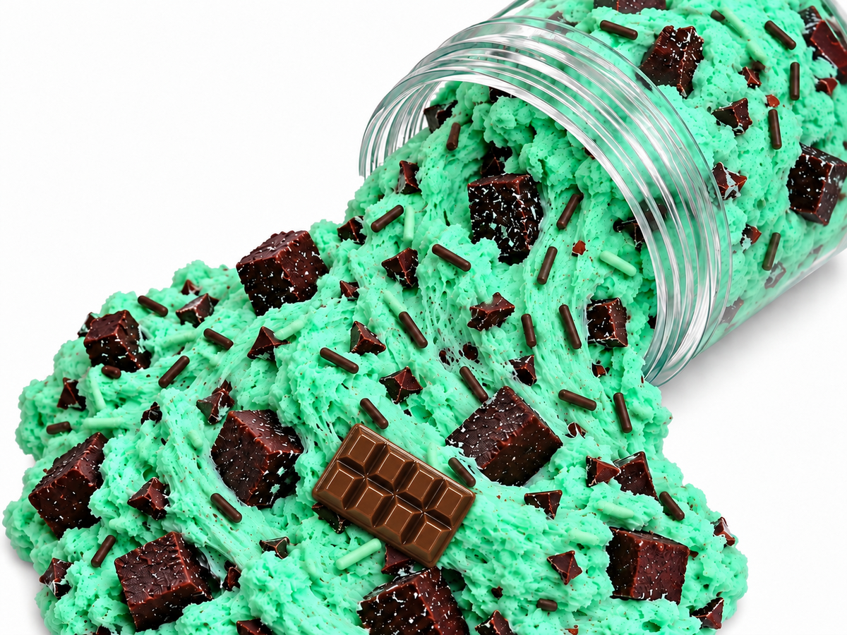Chocolate Chip Mint Ice Cream cloud slime
