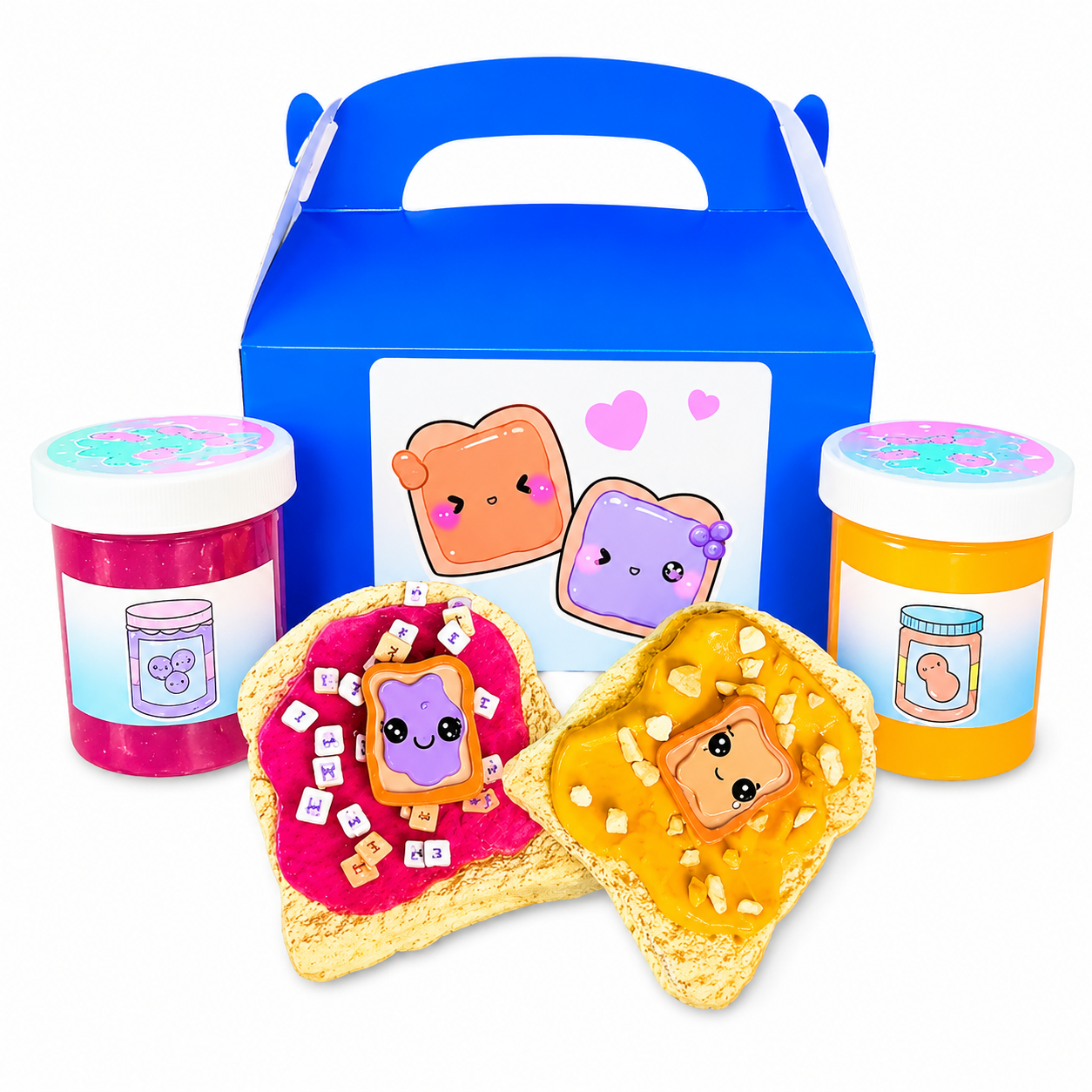 PB&J Slime Kit – DIY Butter & Jelly Slime Set with Clay Toast
