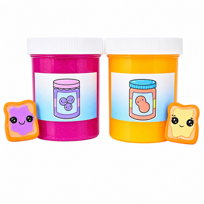 PB&J Slime Kit – DIY Butter & Jelly Slime Set with Clay Toast
