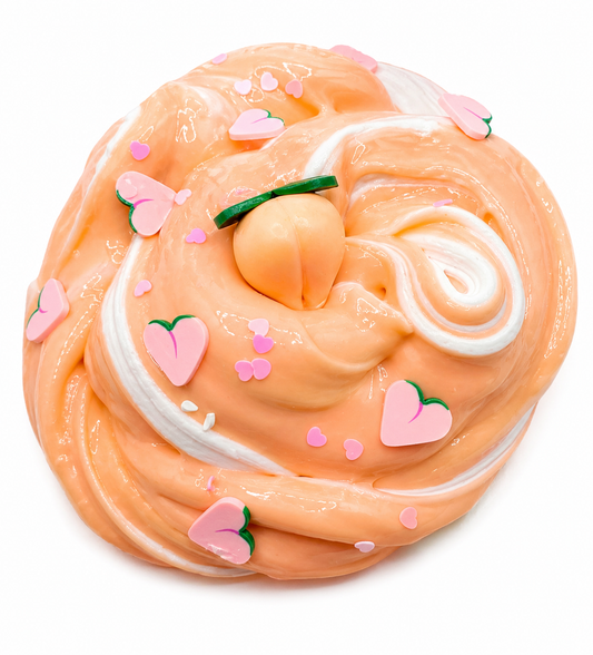 Peaches n Cream Slime – Butter Slime with Clay Cap & Charm