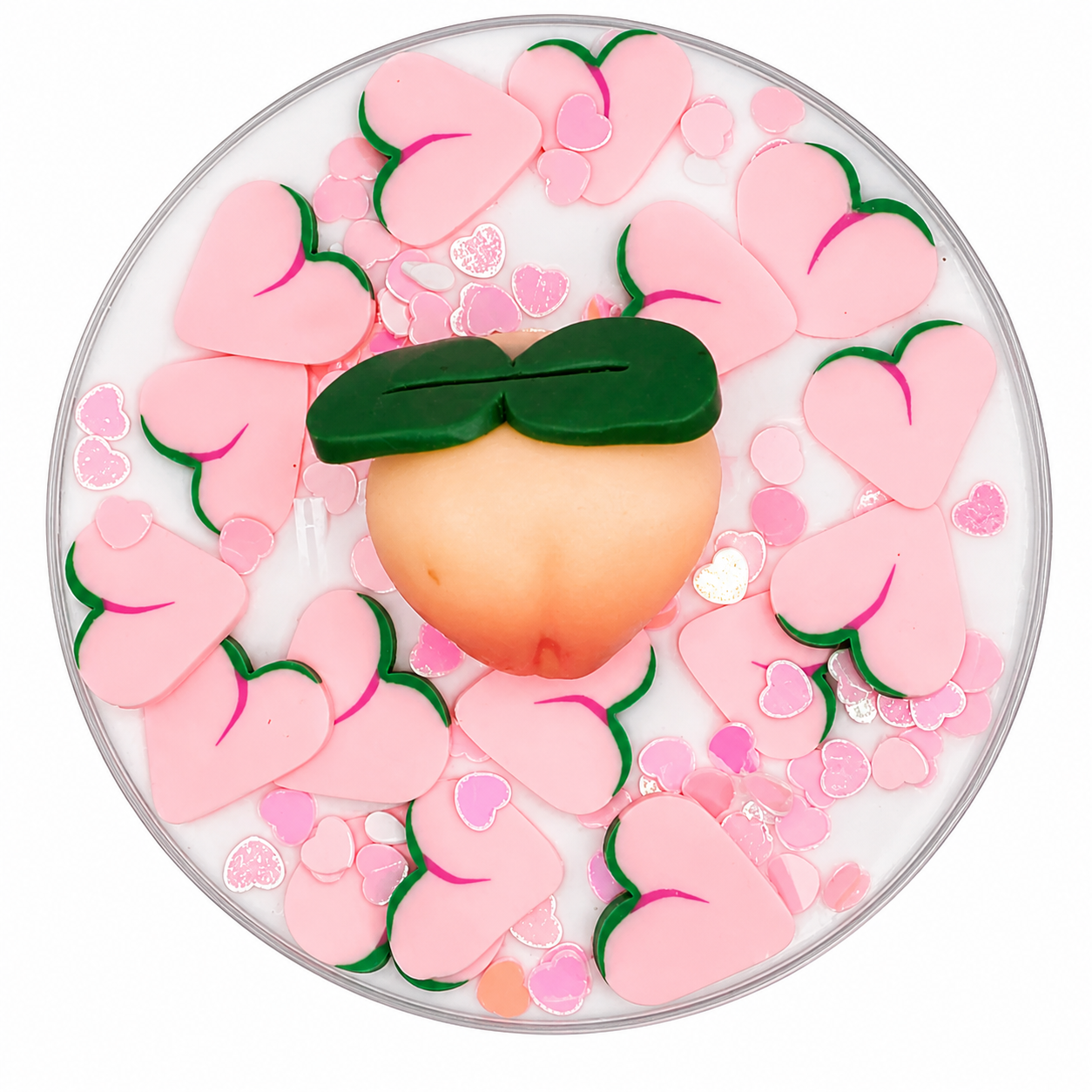 Peaches n Cream Slime – Butter Slime with Clay Cap & Charm