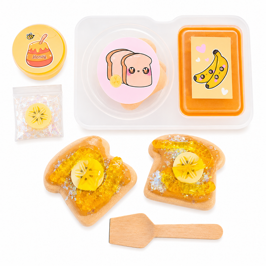 Peanut Butter Banana Slime Kit – DIY Butter Slime with Toast & Toppings