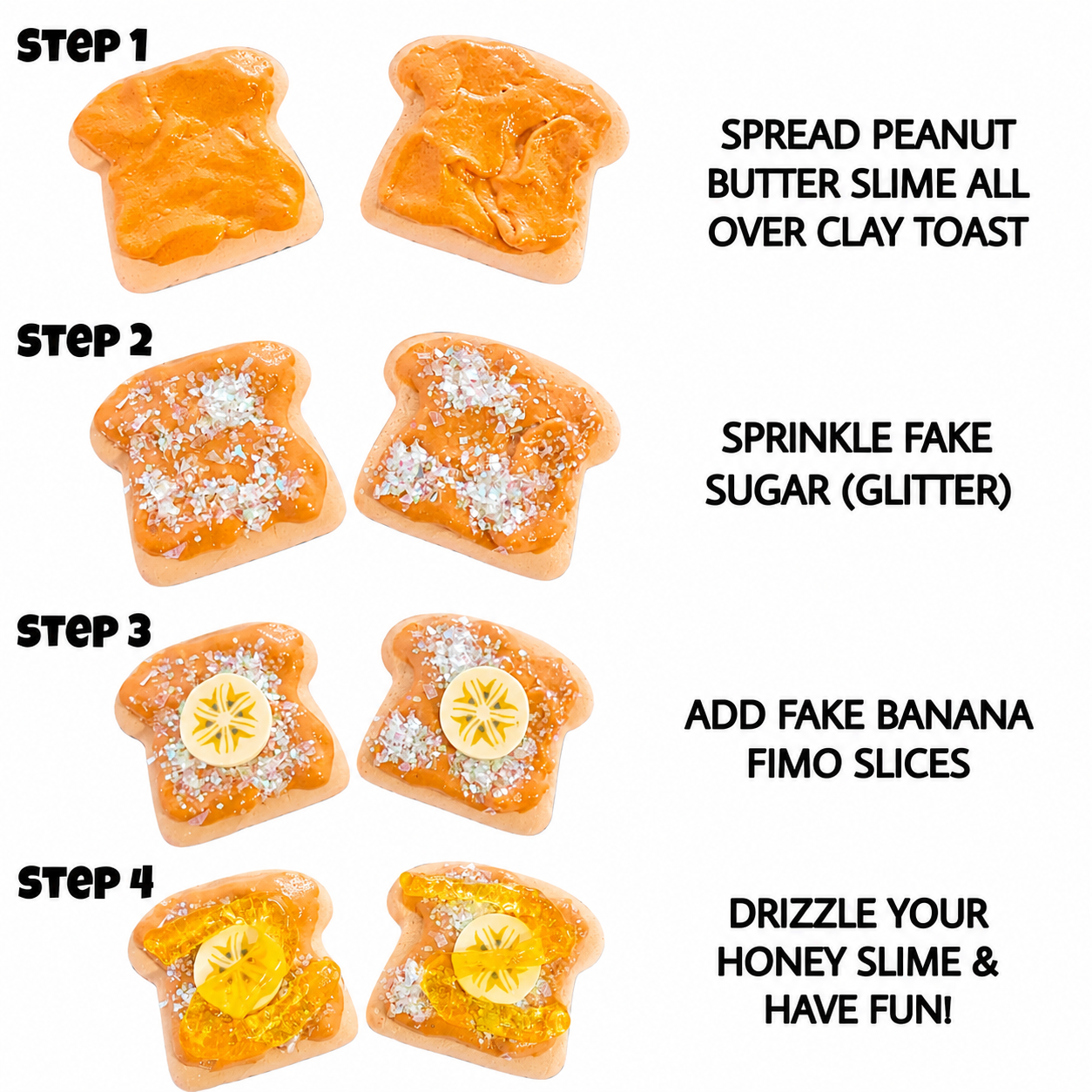 Peanut Butter Banana Slime Kit – DIY Butter Slime with Toast & Toppings