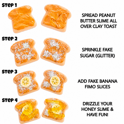 Peanut Butter Banana Slime Kit – DIY Butter Slime with Toast & Toppings