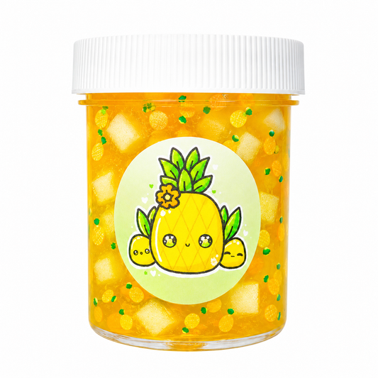 Pineapple Jelly Cube Slime – Clear Crunchy Jelly Slime Scented
