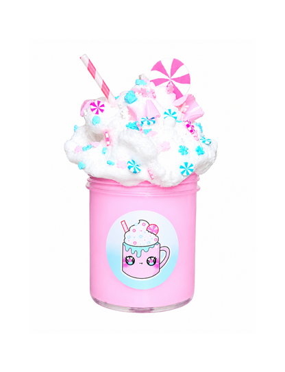 Pink Hot Cocoa Slime – Butter Cloud Slime with Whip & Toppings