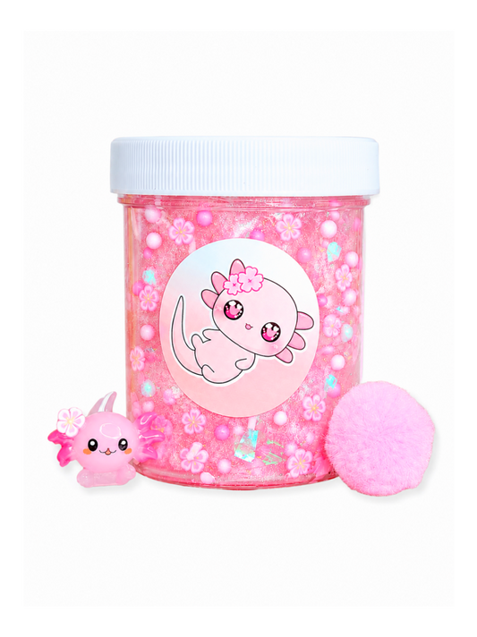 Pinky Axolotl Slime – Pink Clear Pigment Slime & Charms