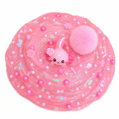 Pinky Axolotl Slime – Pink Clear Pigment Slime & Charms