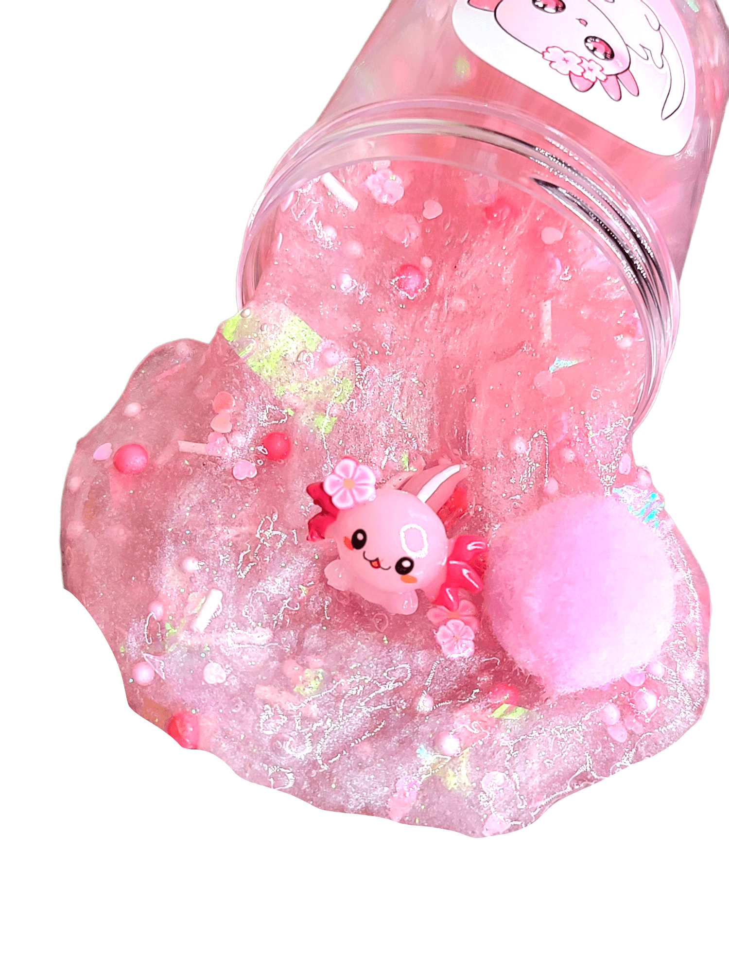Pinky The Axolotl Handmade Clear Slime Slime by Hoshimi Slimes LLC | Hoshimi Slimes LLC