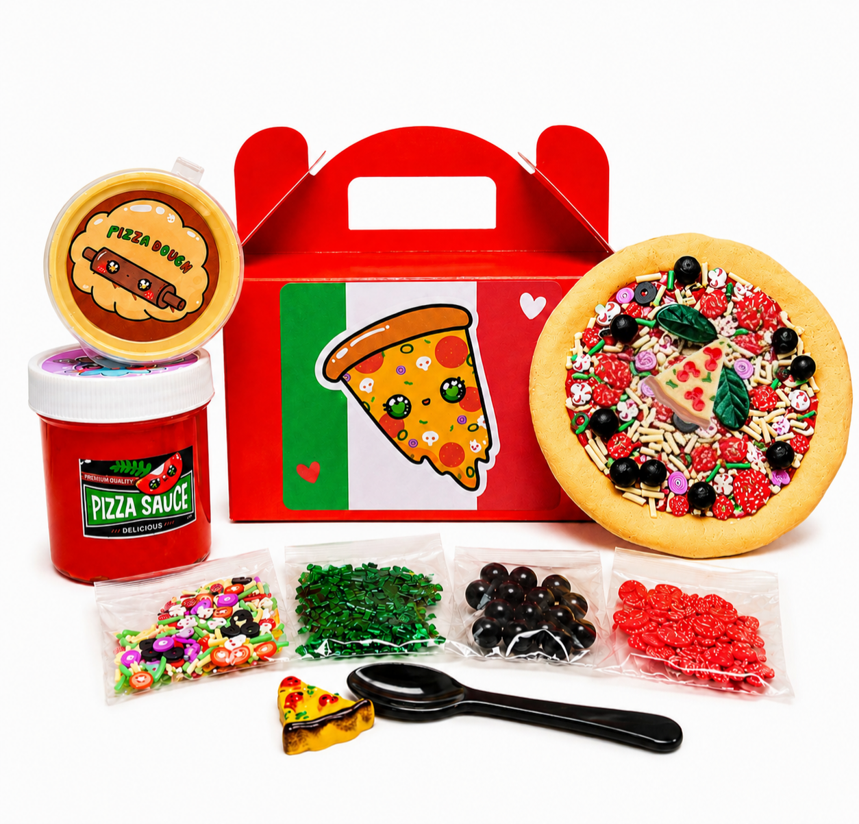 Pizza Slime Kit – DIY Butter Slime with Clay & Toppings