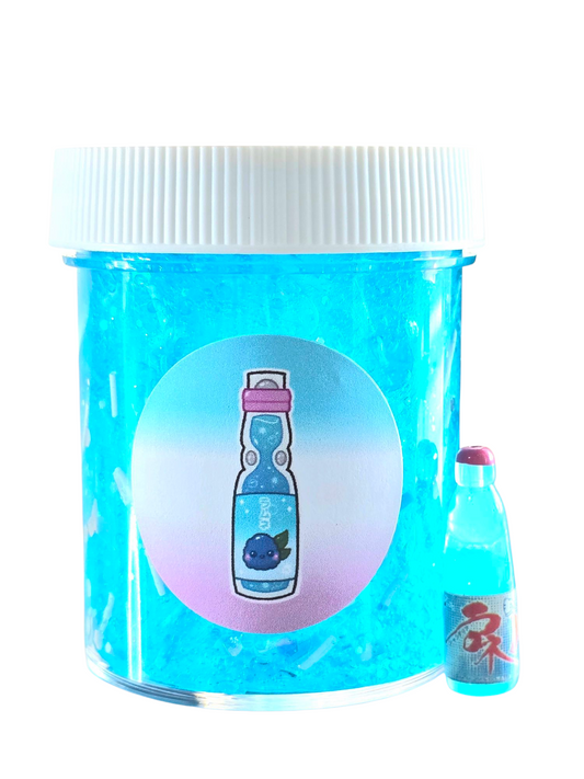 Ramune Blue Raspberry Soda Handmade Scented Clear Slime