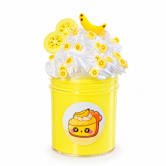 Banana Coconut Cream Pie Scented Slime – Butter Slime with Charms