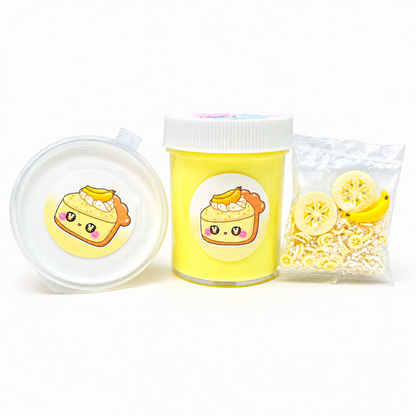 Banana Coconut Cream Pie Scented Slime – Butter Slime with Charms