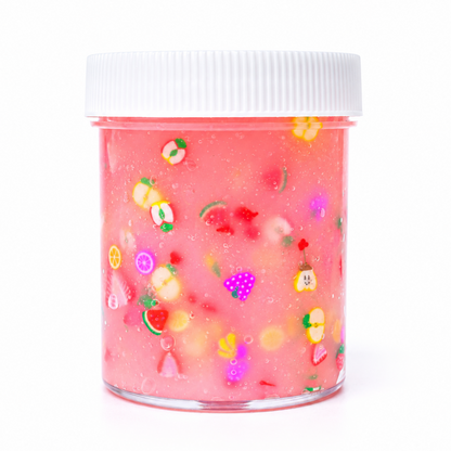 Hwachae Fruit Bowl Slime – Clear Glossy Slime Fruit Milk Scented