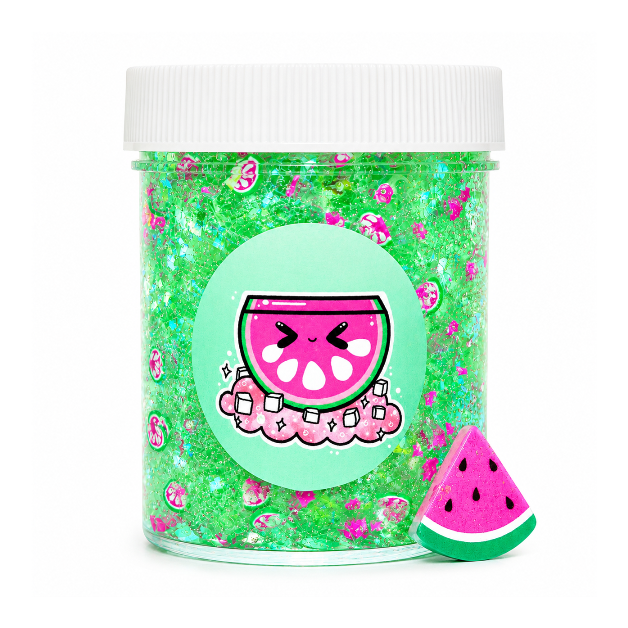 Watermelon Iced Refresher Slime – Scented Sugar Scrub Slime with Charm