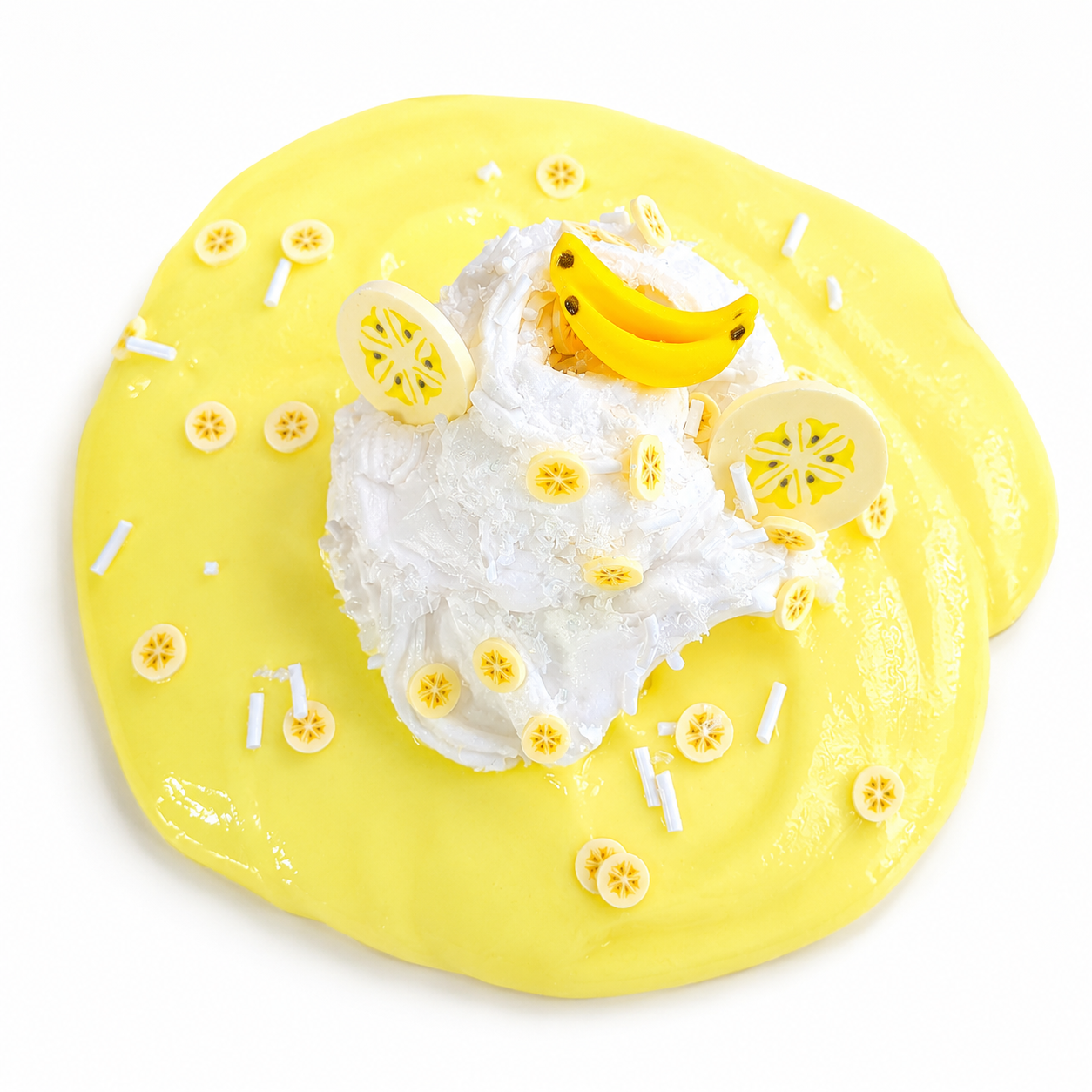 Banana Coconut Cream Pie Scented Slime – Butter Slime with Charms