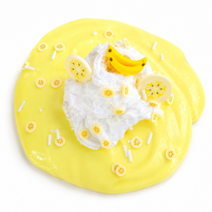 Banana Coconut Cream Pie Scented Slime – Butter Slime with Charms