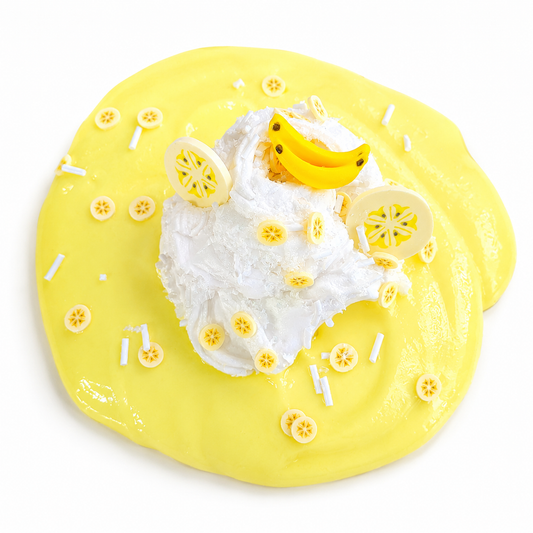 Banana Coconut Cream Pie Scented Slime – Butter Slime with Charms