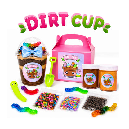 Dirt Cup Slime Kit – DIY Hybrid Snowfizz Butter Slime with Worm Charms