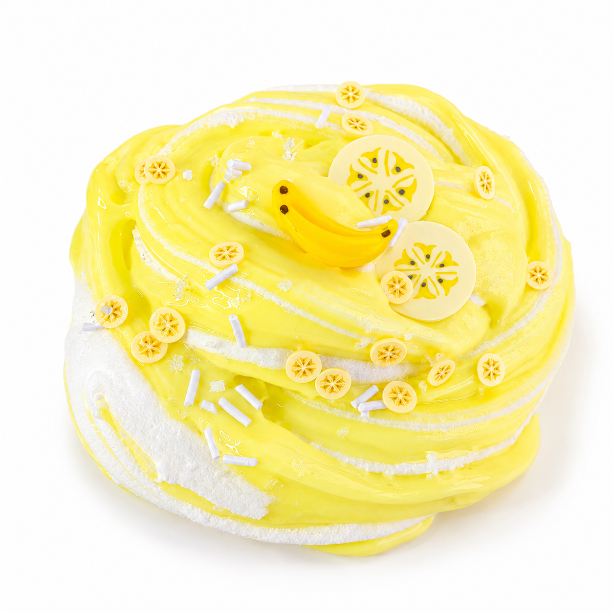 Banana Coconut Cream Pie Scented Slime – Butter Slime with Charms