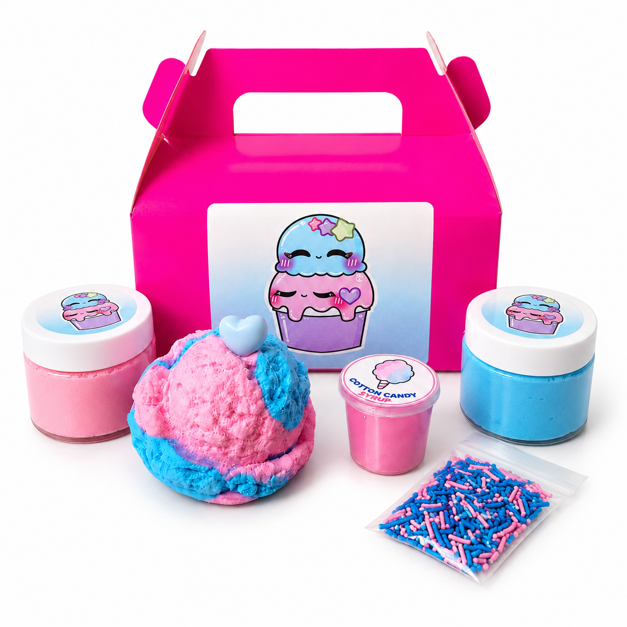Cotton Candy Slime Kit – DIY Butter Slime with XL Clay Scoop