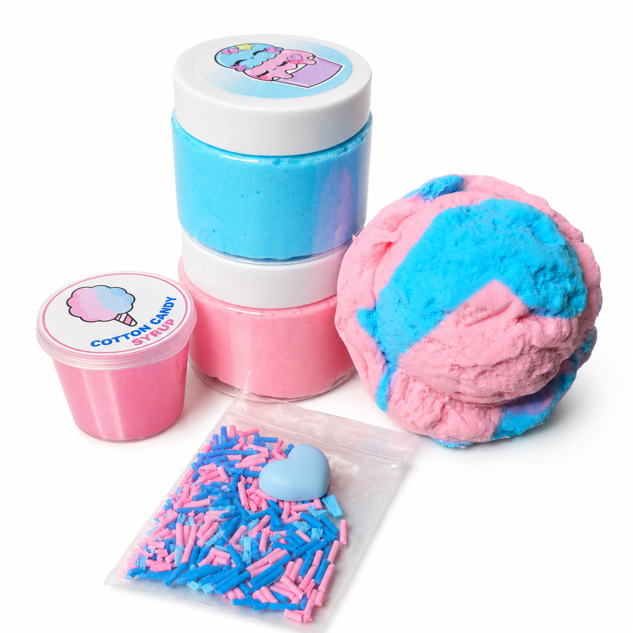 Cotton Candy Slime Kit – DIY Butter Slime with XL Clay Scoop