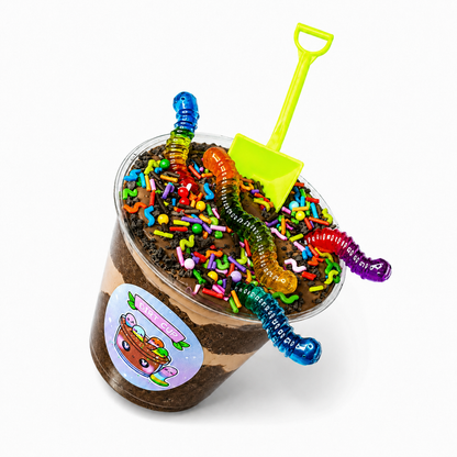 Dirt Cup Slime Kit – DIY Hybrid Snowfizz Butter Slime with Worm Charms
