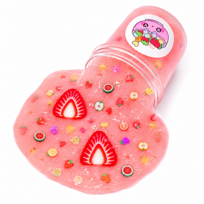 Hwachae Fruit Bowl Slime – Clear Glossy Slime Fruit Milk Scented