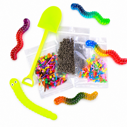 Dirt Cup Slime Kit – DIY Hybrid Snowfizz Butter Slime with Worm Charms