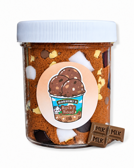 Rocky Road cloud cream slime jar with chocolate bar charm by Hoshimi Slimes
