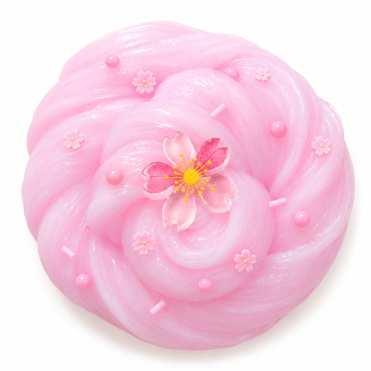 Sakura Cherry Blossom Avalanche Slime – Clear Slime & Charm