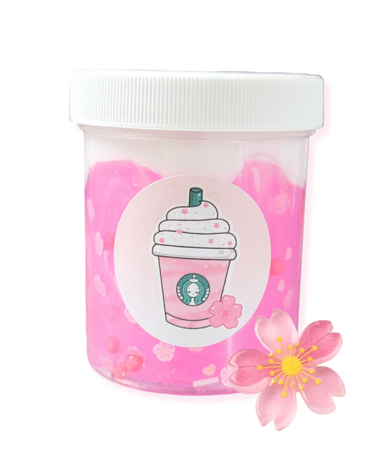 Sakura Cherry Blossom Clear Slime – Handmade Scented Slime with Clay Cap – Aesthetic Sensory Slime for Ages 8+ by Hoshimi Slimes
