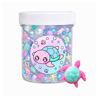 Save The Turtles Slime – Clear Crunchy Slime with Charms Unscented