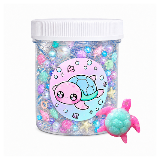 Save The Turtles Slime – Clear Crunchy Slime with Charms Unscented