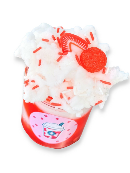 Strawberry & Cream Frappe Handmade Hybrid Slime Slime by Hoshimi Slimes LLC | Hoshimi Slimes LLC