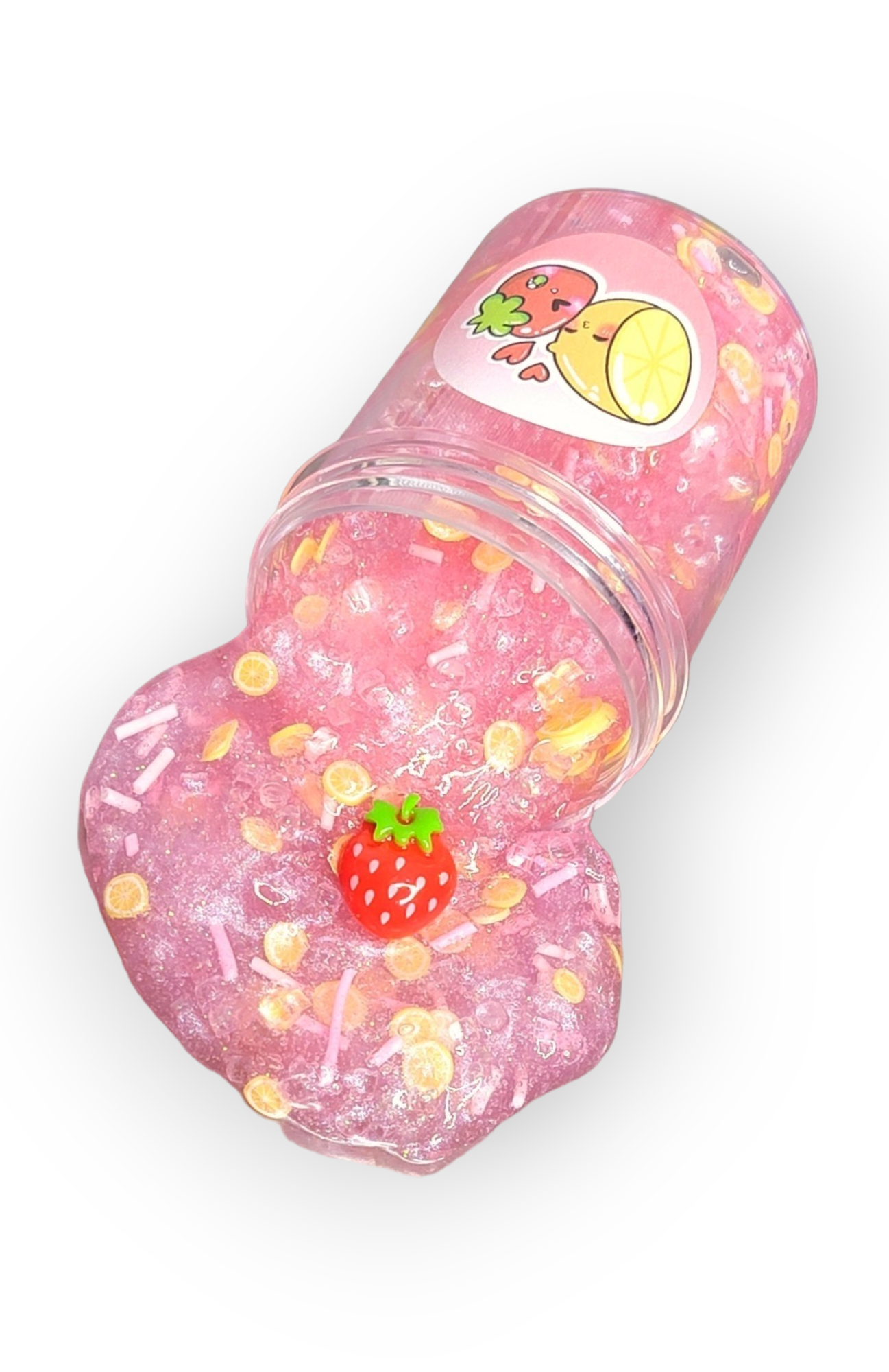 Strawberry Lemonade Handmade Clear Sugar Scrub Slime Slime by Hoshimi Slimes LLC | Hoshimi Slimes LLC