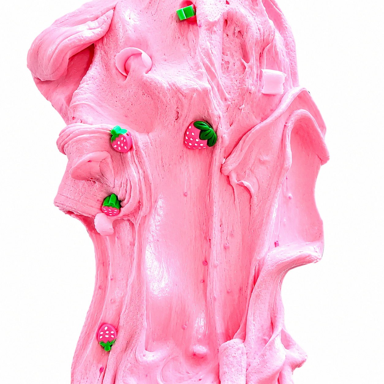Strawberry Milk Shake Slime – Butter Slime with Clay, Charms & Straw